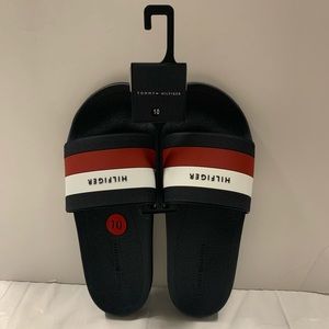 Mens Sz 10 Tommy Hilfiger Slide Sandals blue White